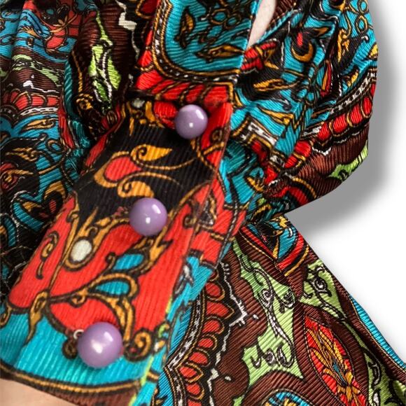 Vintage 60s Psychedelic Lounge Set – Sears RN17573 – Mod Print Size L - Picture 5 of 10